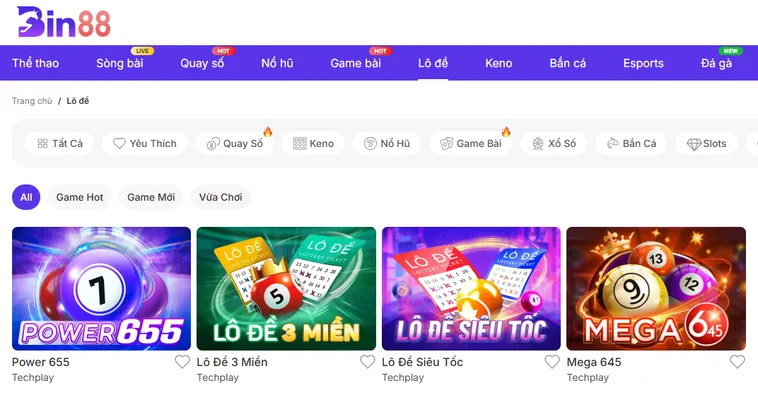 Danh Mục Lô Đề Bin88 Với Tỷ Lệ Ăn Thưởng Cao Ngất Ngưởng
