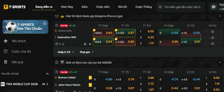 Chinh Phục Đỉnh Cao Cá Cược Thể Thao T-Sports Tại Bin88 Thắng Lớn