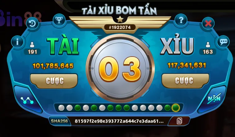 Khám Phá Siêu Phẩm Tài Xỉu Bom Tấn Tại Bin88 Với Tỷ Lệ Thắng Khủng
