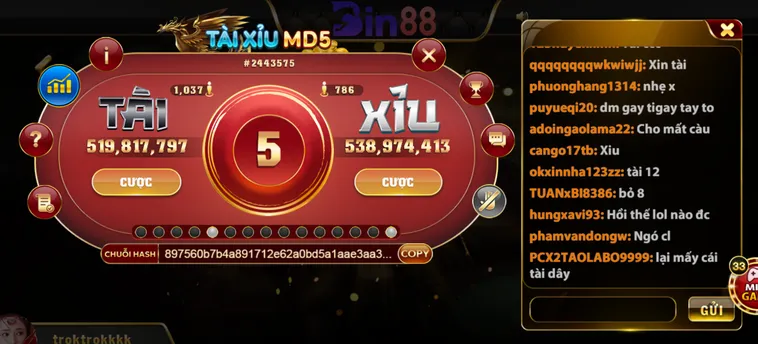 Chinh Phục Siêu Phẩm Tài Xỉu MD5 Tại Bin88 Với Độ Minh Bạch Tuyệt Đối